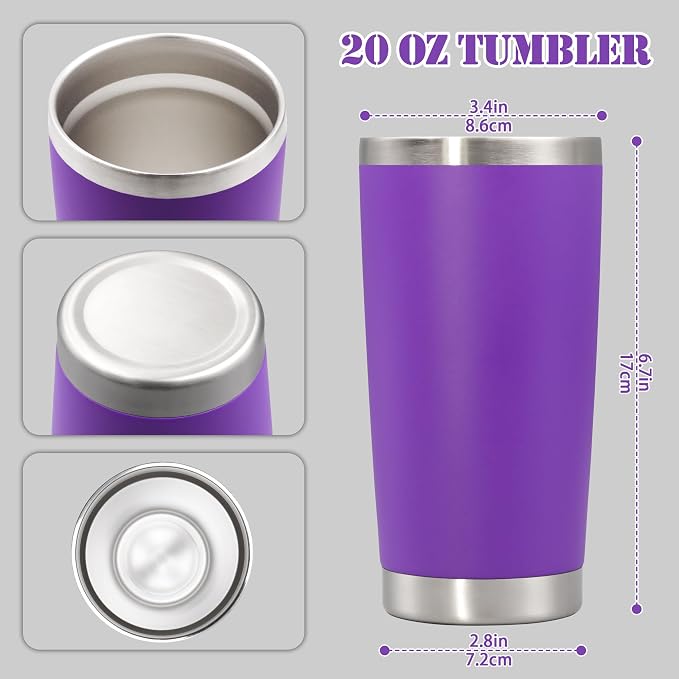 20 oz Tumbler with lid Double Wall Vacuum Insulated Tumblers Stainless Steel - Image 5