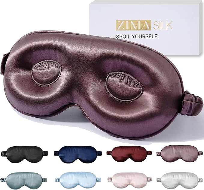 ZIMASILK Adjustable 22 Momme 100% Pure Mulberry Silk Sleep Mask, 3D Contoured by ZIMASILK