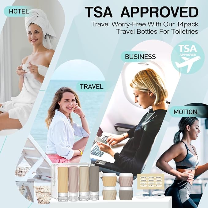 14pack Travel Bottles for Toiletries, TSA Approved Travel Size Toiletries - Image 7