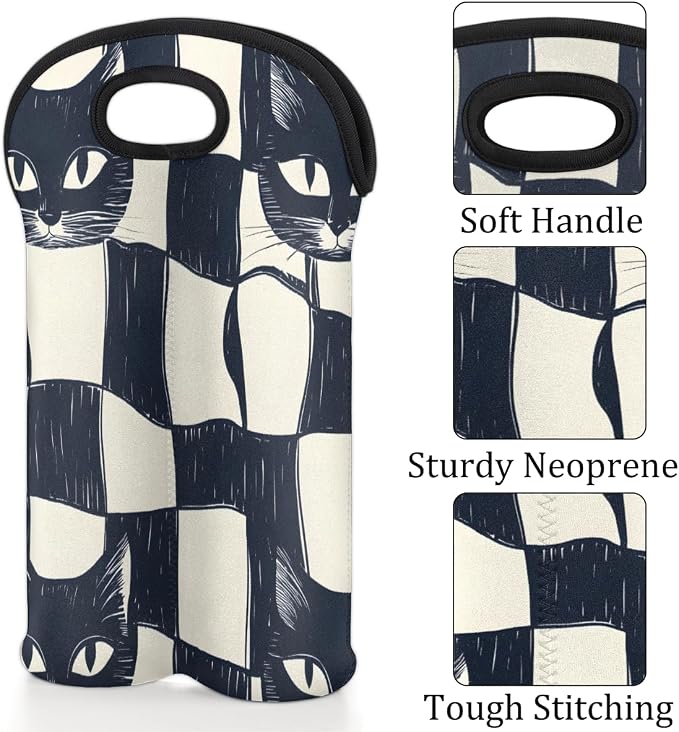 Neoprene Wine Tote, Bottle Carrier Gag Insulating Neoprene Thicker, Insulated - Image 3