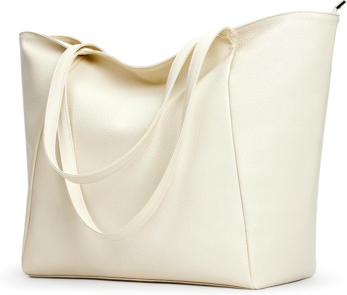 KALIDI Large Tote Bag Vegan Leather Casual Zipper Work Bag Weekender Hobo by KALIDI