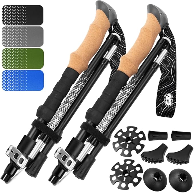 Premium Foldable Hiking Poles by USA Brand by HikerHungerOutfitters