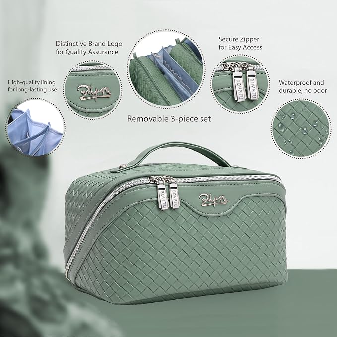 BOYATU Travel Makeup Bags for Women: Large Cosmetic Bag Waterproof - Image 2