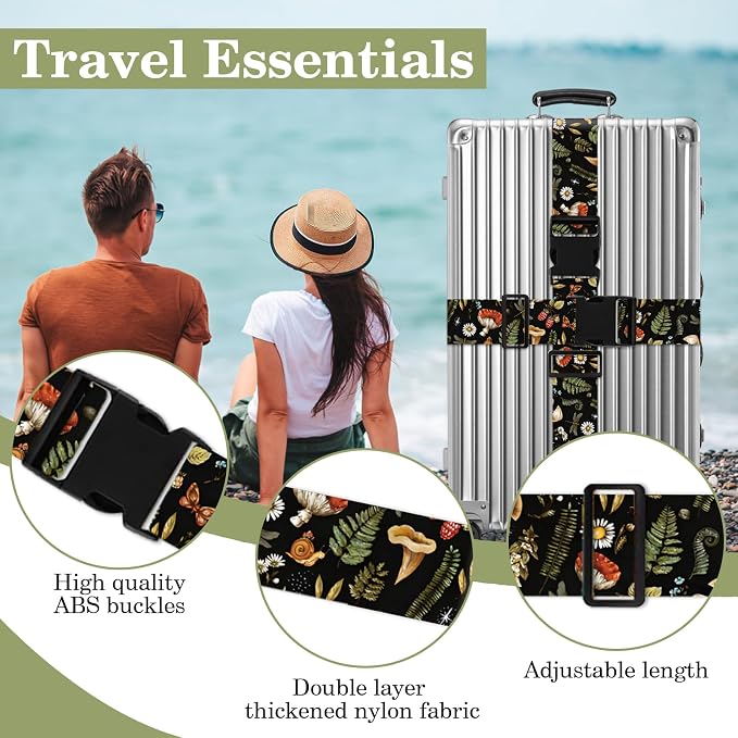 Mushroom Luggage Straps for Suitcases TSA Approved, Luggage Identifiers for - Image 3