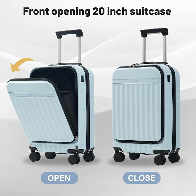 Merax Luggage Sets Front Opening, 2 Piece Hardshell Suitcase - Image 6