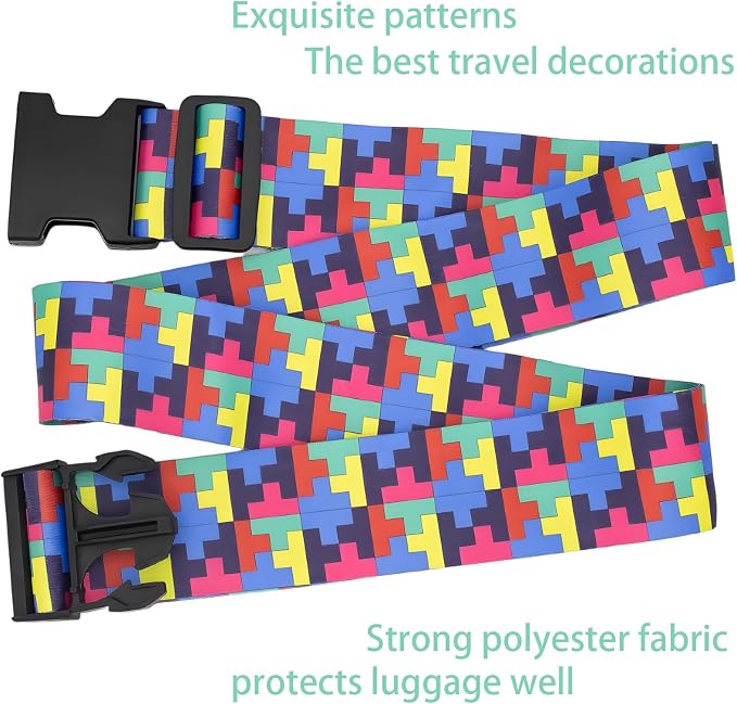 Puzzle Luggage Straps for Suitcases, Adjustable Luggage Travel Belt to Keep - Image 4