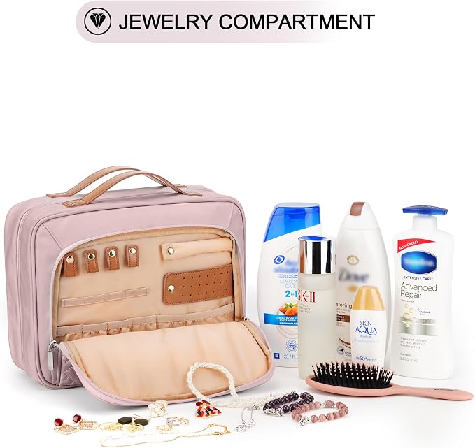 Travel Hanging Toiletry Bag for Women, Extra Large Makeup Bag, Holds Full-Size - Image 3