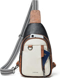 7L Sling Bag for Women Men Leather Small Sling Backpack Daypack Anti Theft by LATMAP