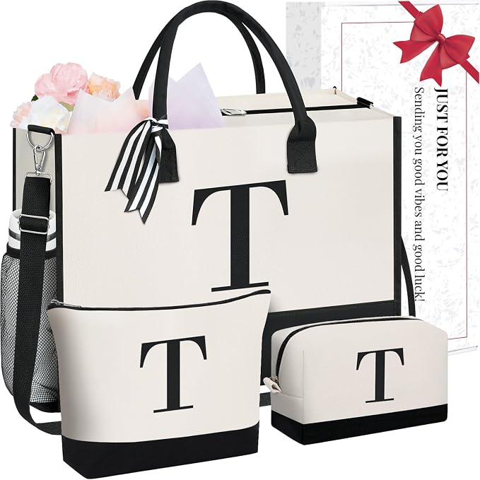 BAGAIL Initial Tote Bag, Personalized Birthday Gifts by BAGAIL
