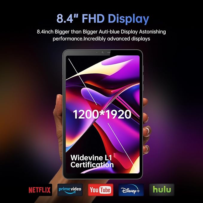 Android Tablet, 8.4 inch Android 14 Snapdragon 685 Processor, 12GB RAM 128GB - Image 4