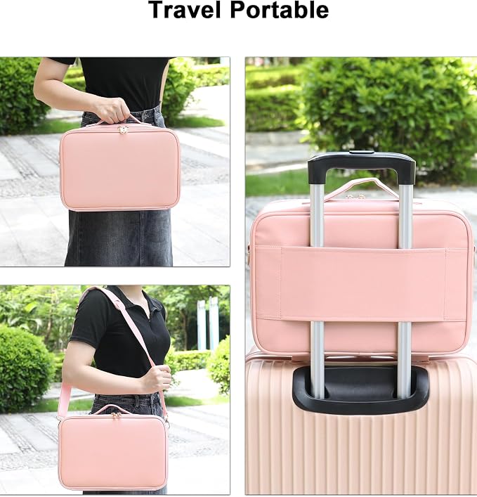 Chomeiu Makeup Bag with LED Mirror, Travel Cosmetic Train Case - Image 7