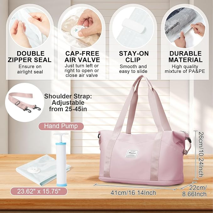 Travel Duffel Bag, Sports Tote Gym Bag, Shoulder Weekender Overnight Bag - Image 2