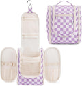 Narwey Small Checkered Hanging Travel Toiletry Bag by Narwey