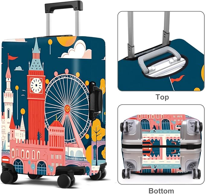 Luggage Cover Washable Suitcase Protector Anti-Scratch, Stretchable Fit - Image 3