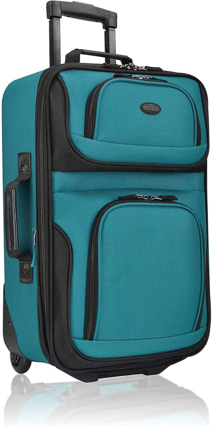 U.S. Traveler Lightweight Rolling 20" Carry On Luggage Softside Suitcase by USTraveler