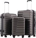 COOLIFE Expandable Suitcase PC ABS TSA Luggage 3 Piece Set Lock Spinner Carry on by COOLIFE