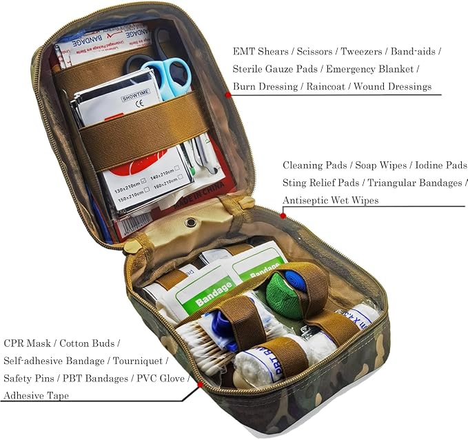 Carlebben EMT Pouch MOLLE Ifak Pouch Tactical MOLLE Medical First Aid Kit - Image 4