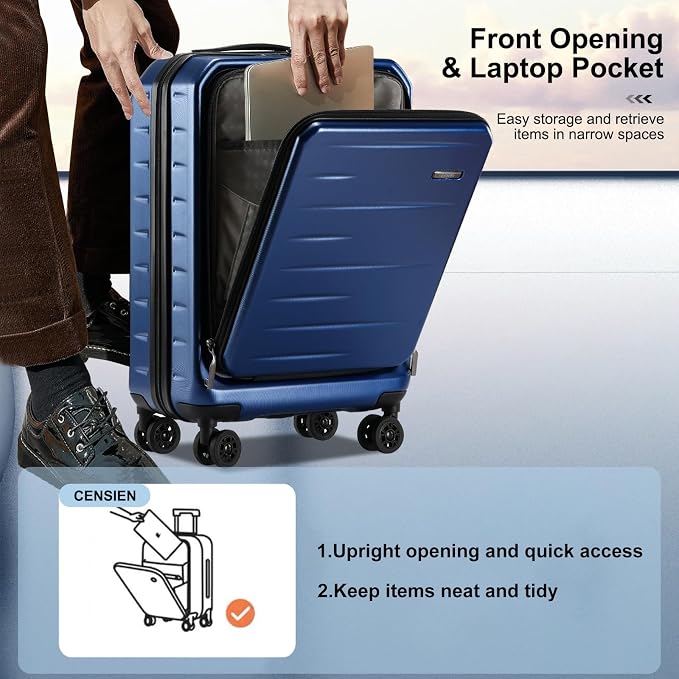 Carry On Luggage 22×14×9 Airline Approved, 20 Inch Lightweight ABS+PC Hard - Image 2