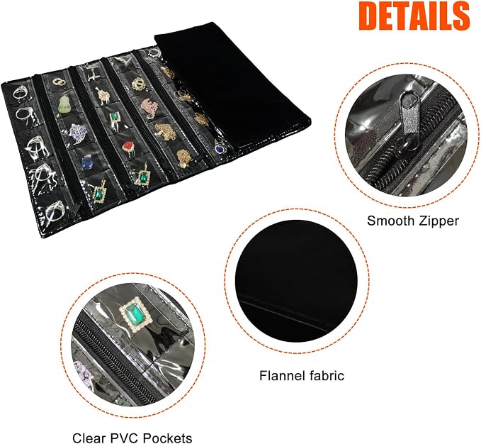 Travel Jewelry Roll Bag Portable Organizer Pouch - Image 3