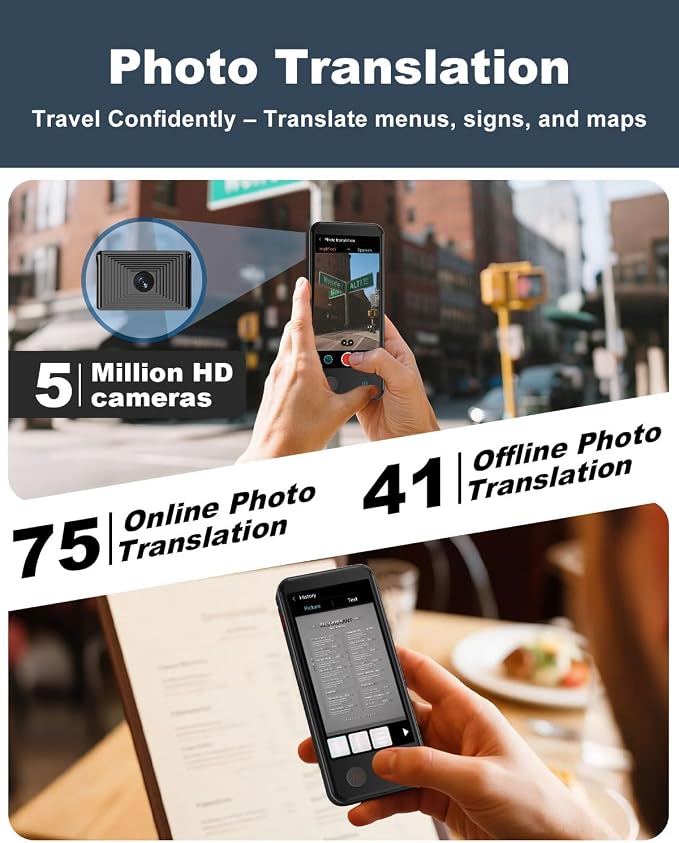 Language Translator Device No WiFi Needed, Dual Screen Real Time Translator Two - Image 6