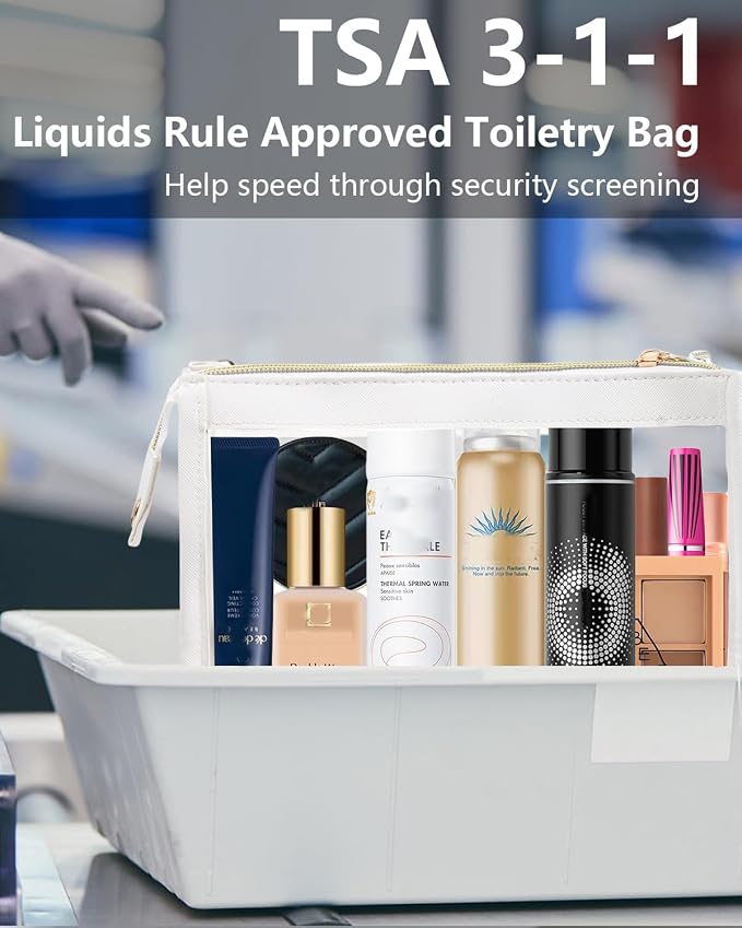 Small Clear Makeup Bag, Waterproof Clear Travel Toiletry Bag Case Cosmetic Bag - Image 3