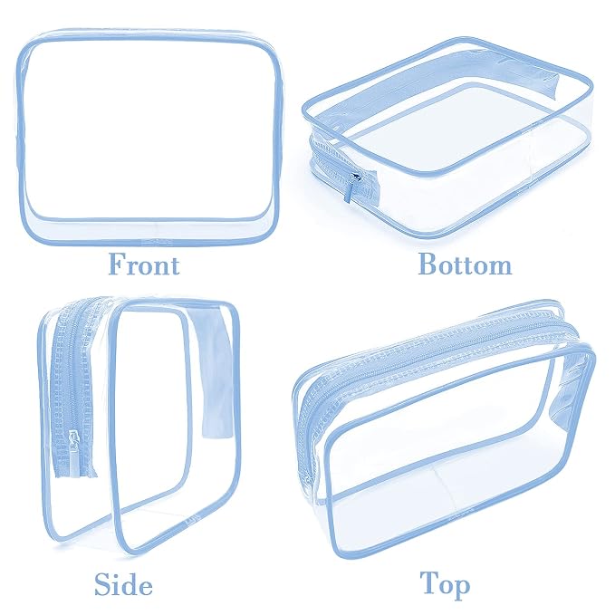 APREUTY Clear Makeup Bags, TSA Approved 6 Pcs Cosmetic Makeup Bags Set Clear PVC - Image 9