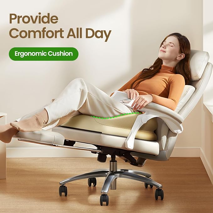 Benazcap Large Seat Cushion for Office Chair Memory Foam Coccyx Pain Relief - Image 2