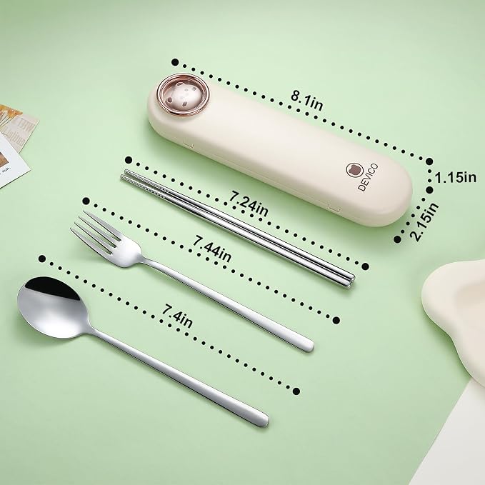 DEVICO Travel Utensils with Case Cute, Reusable Silverware - Image 6
