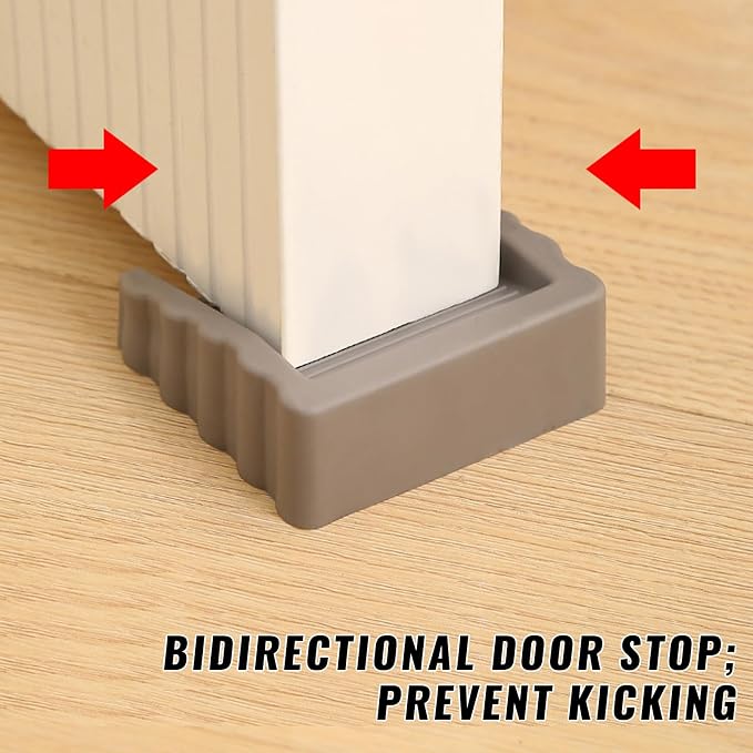 3 Pack Coffee Color Door Stoppers Doorstop, Rubber Door Stoppers Wedges - Image 3