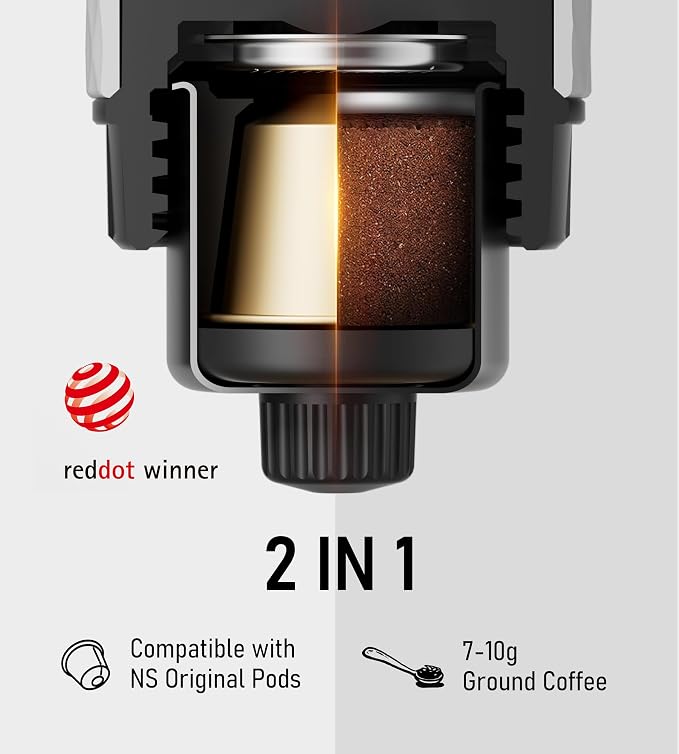 STARESSO Classic Portable Espresso Maker, 2 IN 1 Travel Coffee Maker Compatible - Image 2