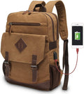 Canvas Backpack for Men Women, Vintage Rucksack Fits Most 15.6 Inch Laptop by Modoker