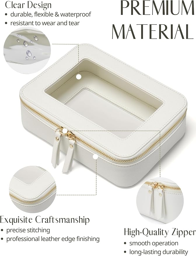 Popvibe Clear Makeup Bag Travel Cosmetic Case Transparent Toiletry Bag - Image 2