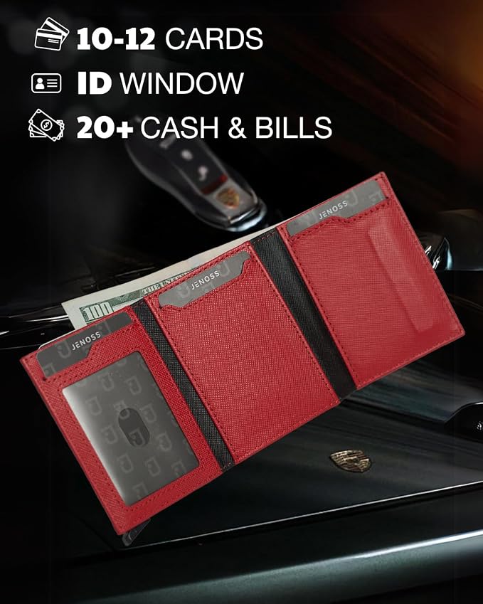 Jenoss Smart Wallet For Men & Women: Full Grain Leather, Handcrafted, Slide - Image 6