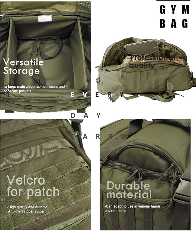 3 In 1 Military Backpack Travel Duffle Bag - Image 4