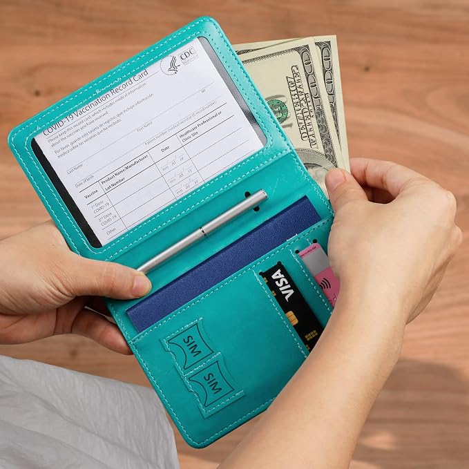 TIGARI Passport Holder for Travel Women Men, PU Leather Waterproof RFID - Image 8
