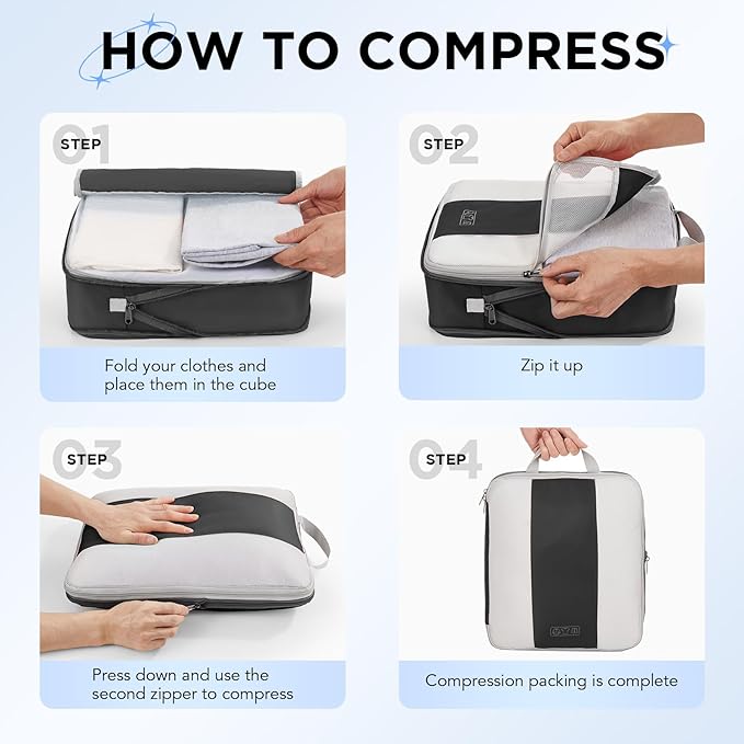 10 Set Compression Packing Cubes - Image 3