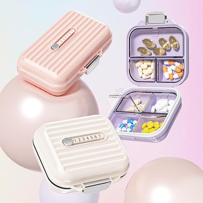 Travel Pill Organizer Box with Labels, 7 Compartments Portable Mini Pill Case - Image 6