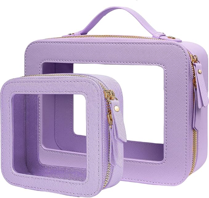 Clear Makeup Bag Small, TSA Approved Portable Toiletry Bag by FFpaw