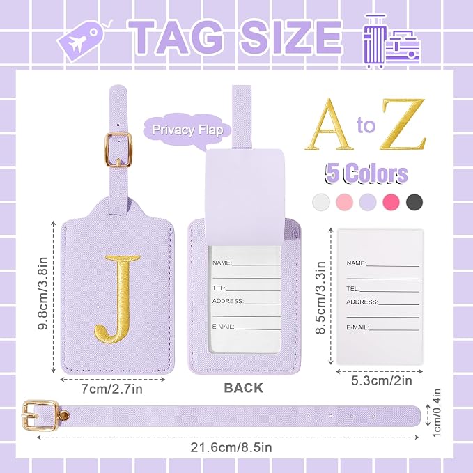 Personalized Initial Luggage Tags - Image 2