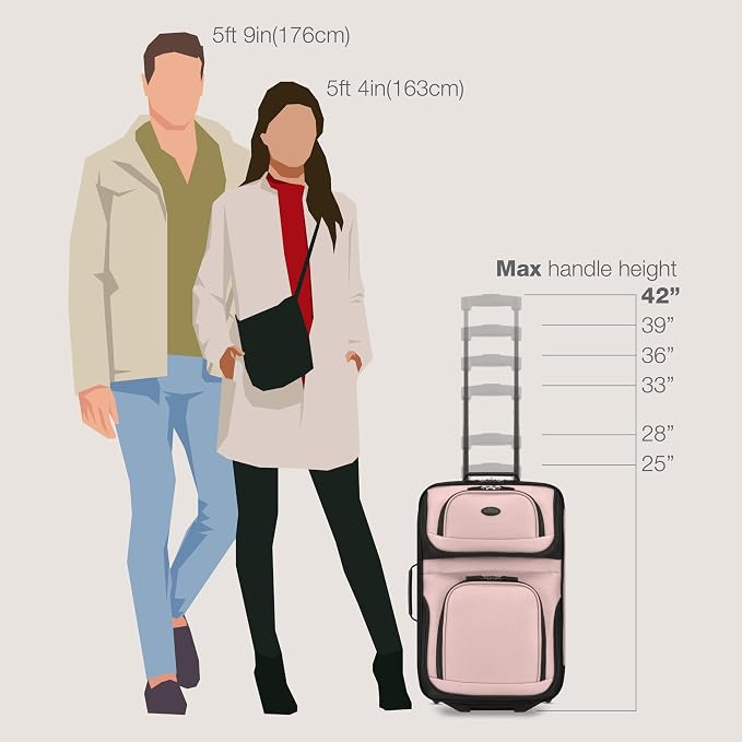 U.S. Traveler Rio Fabric Expandable Carry-on Luggage, Rolling Suitcase - Image 8