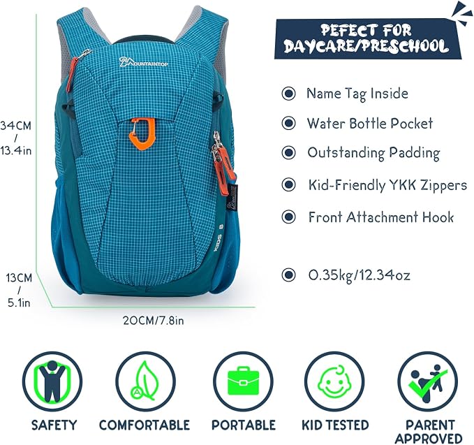 MOUNTAINTOP 8L Kids Backpack, Toddler Backpack Travel Daypack - Image 2