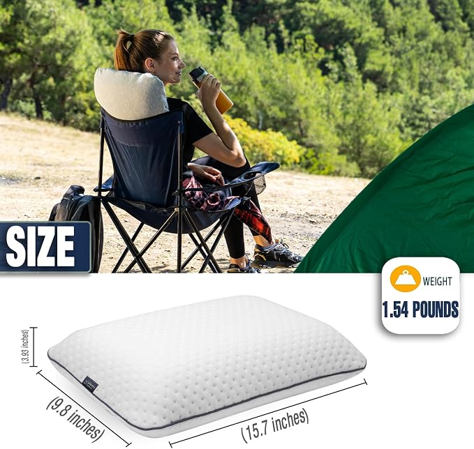 Travel & Camping Comfortable Memory Foam Pillow – Easy to Carry Portable Bag – - Image 4