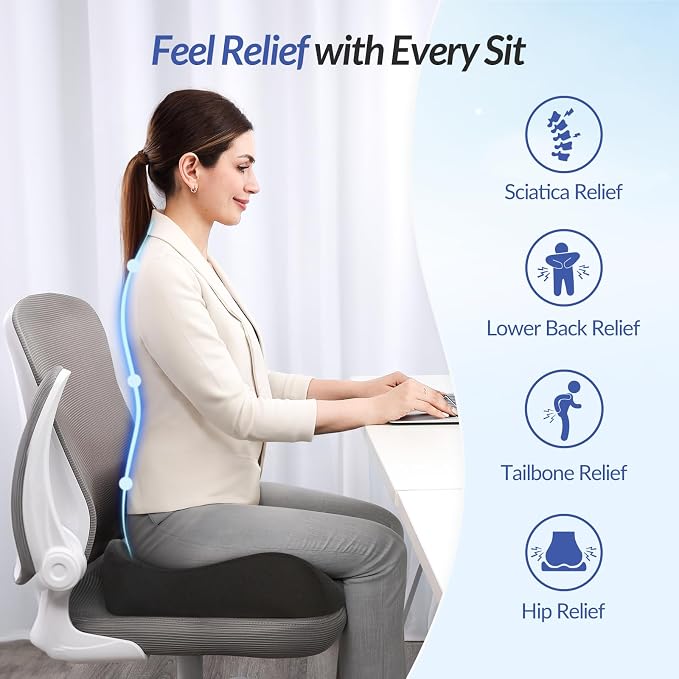 ZIKEE Pioneering Seat Cushion for Pressure Relief, Ergonomic Office Chair - Image 3