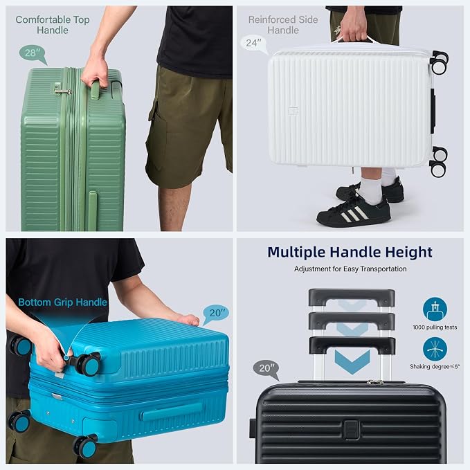 Hard Shell Suitcases Expandable Travel Luggage Sets 3 Piece, Carry on and Check - Image 8