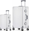 Metal All Aluminum Carry-on Luggage TSA Customs Lock Zipperless Silent Rotary by XZSP+AISU