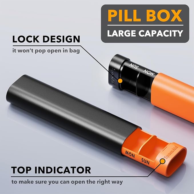 SpaceAid 2 Pack Pill Organizer Box 7 Day, Weekly Travel Pill Case Holder - Image 3