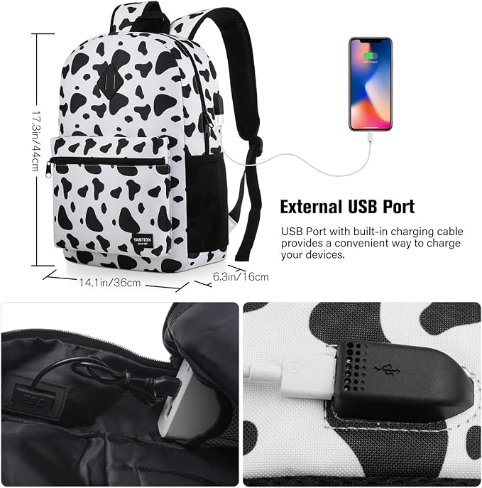 Unisex School Backpack, Classic Casual Bookbag Adults and Teens Schoolbag - Image 7