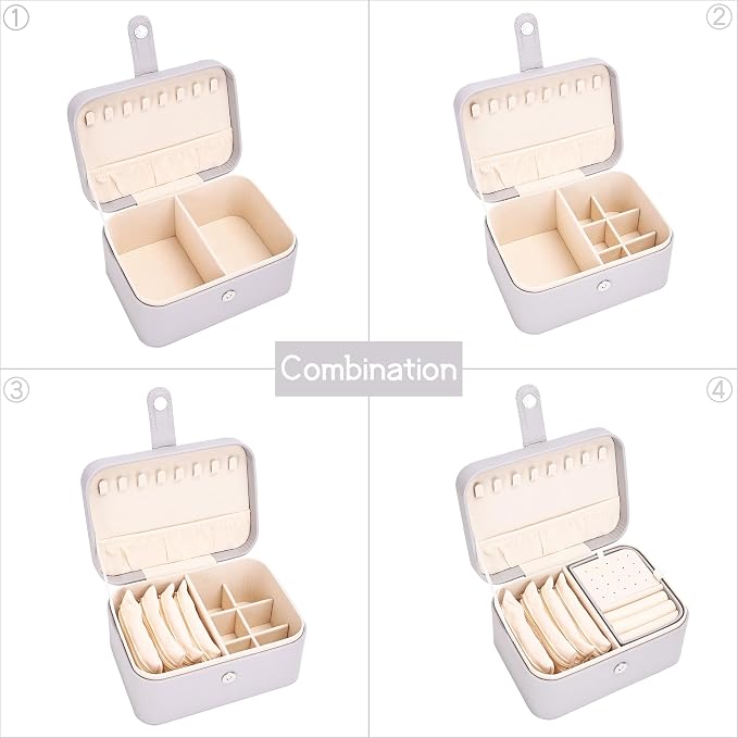 2 Layer Portable Jewelry Box, Large Jewelry Travel Case - Image 4