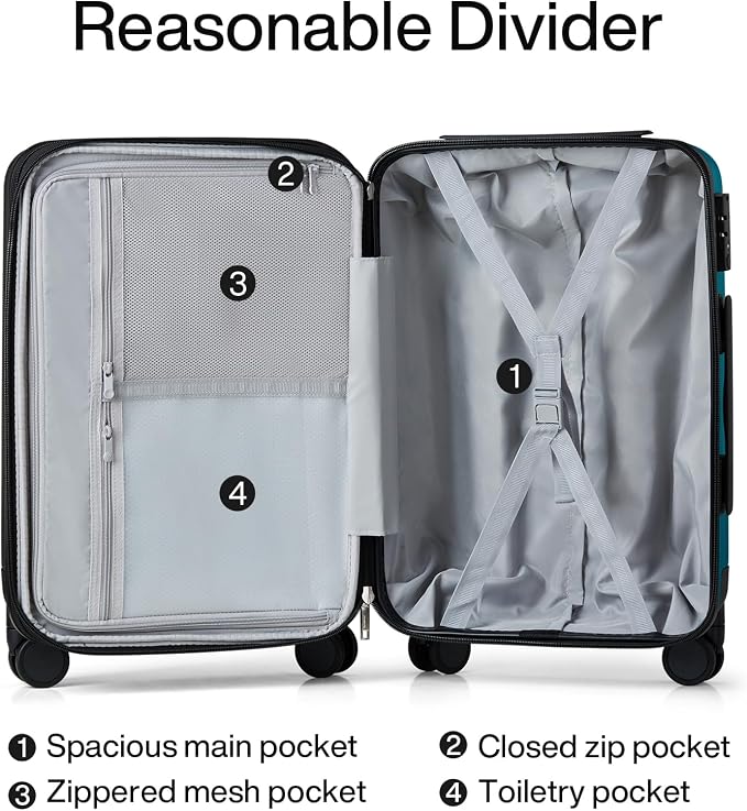 Hanke 24 Inch Expandable Checked Luggage Lightweight PC Hard Case Luggage - Image 7