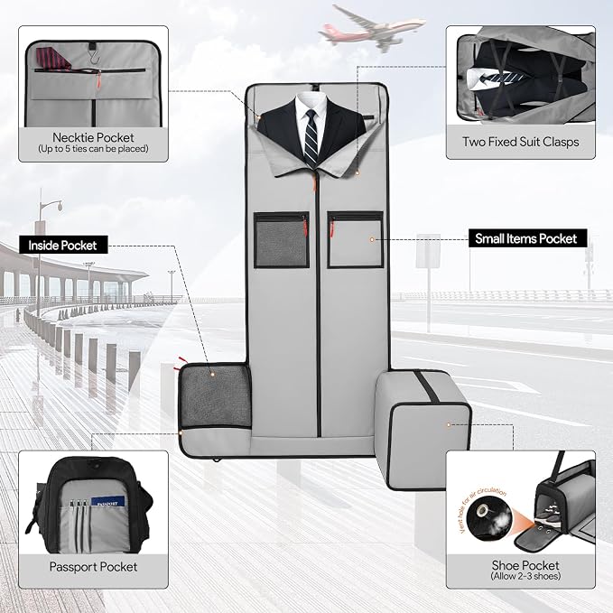 Garment Duffle Bags for Travel, HOMQUIET Convertible Garment Duffel Bag - Image 4